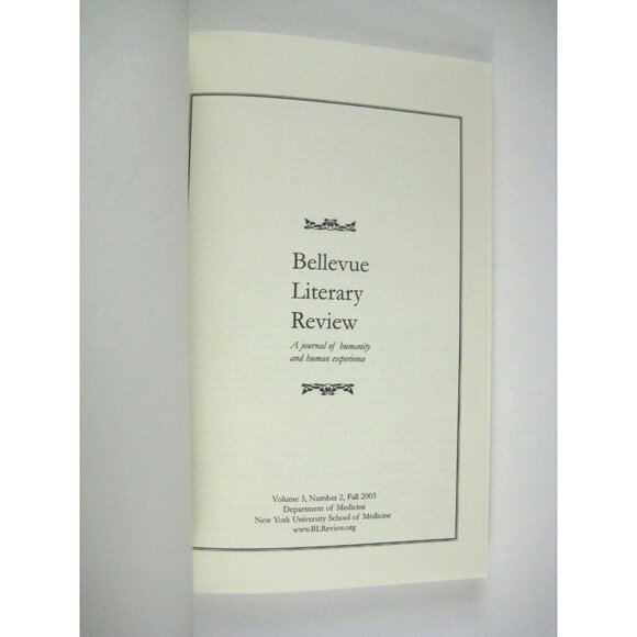 Bellevue Literary Review Journal Humanity 2003 Paperback Volume 3 No 2 - Picture 3 of 9